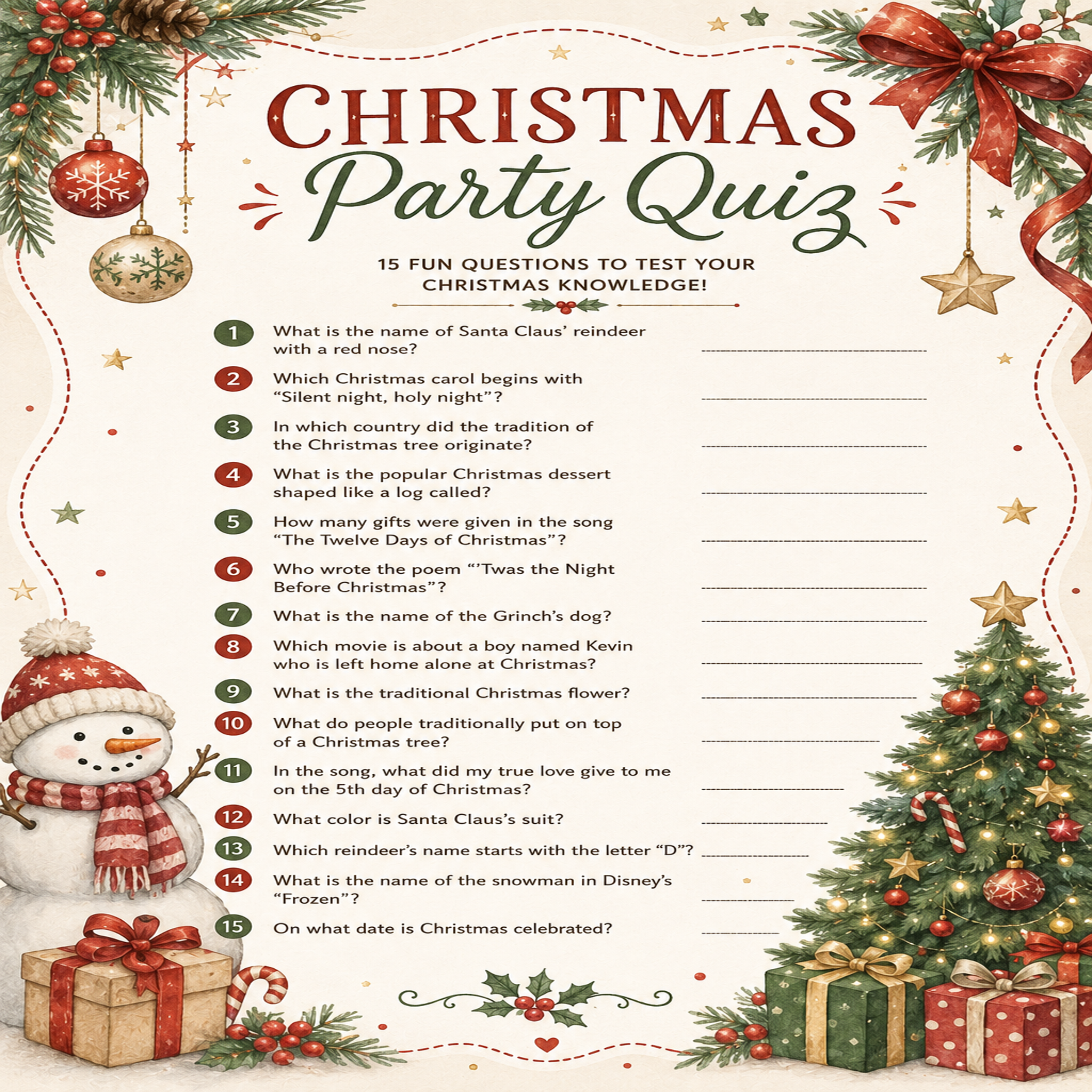 Christmas Party Quiz